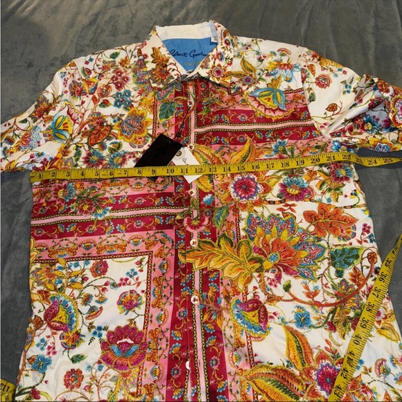 Robert Graham Multicolor GIVERNY FLOWERS LIMITED EDITION Sz L $398 NWT - Picture 9 of 16